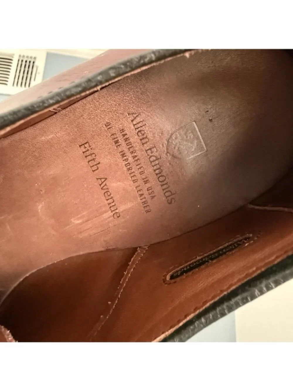 Allen Edmonds Fifth Avenue Leather Cap Toe Oxfords Burgundy (5736) Sz 9 D